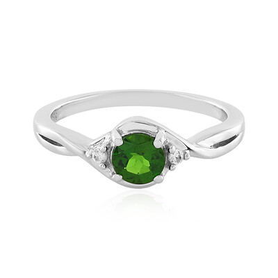 Bague en argent et Diopside de Russie