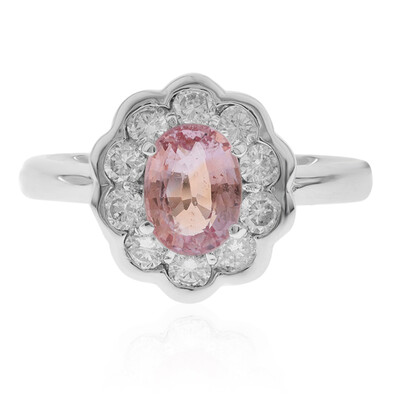 Bague en platine et Saphir Padparadscha (CIRARI)