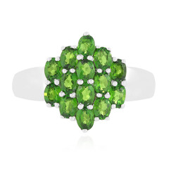 Bague en argent et Diopside de Russie