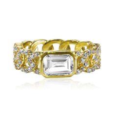 Bague en argent et Topaze blanche