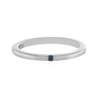Bague en argent et Diamant bleu I2
