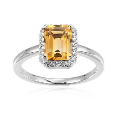 Bague en argent et Citrine