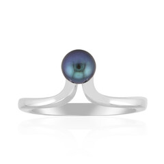 Bague en argent et Perles de culture d’eau douce noires (TPC)