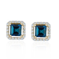 Boucles d'oreilles en or et Indicolite du Brésil