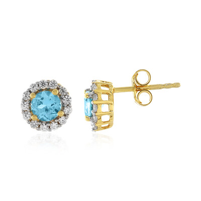 Boucles d'oreilles en argent et Topaze bleu Suisse