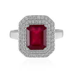 Bague en argent et Rubis de Madagascar