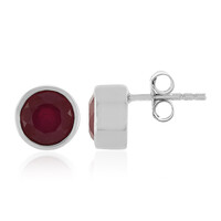 Boucles d'oreilles en argent et Rubis de Madagascar