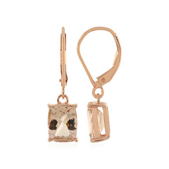 Boucles d'oreilles en or et Morganite couleur pêche