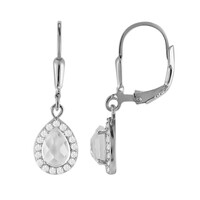 Boucles d'oreilles en argent et Topaze blanche