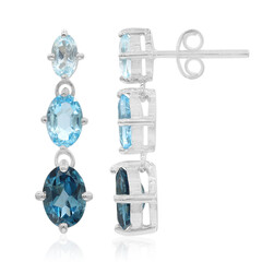 Boucles d'oreilles en argent et Topaze bleu de Londres