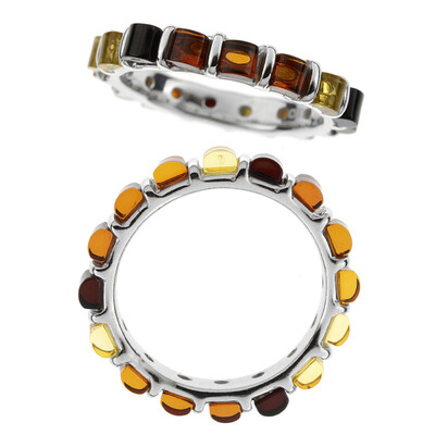Bague en argent et Ambre baltique (dagen)