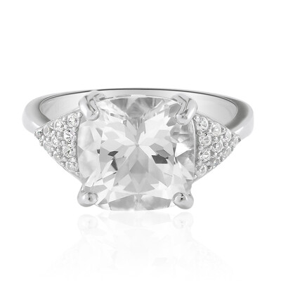Bague en argent et Topaze blanche
