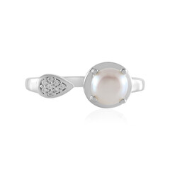 Bague en argent et Perle blanche de culture d'eau douce