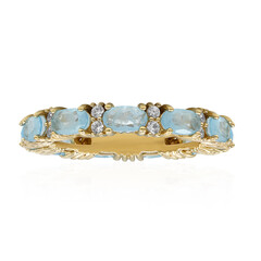 Bague en argent et Quartz bleu pastel