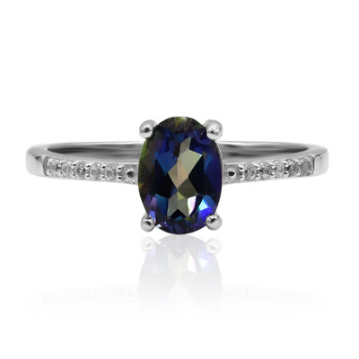 Bague en argent et Topaze bleue Mystique