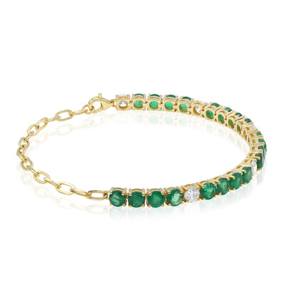 Bracelet en or et Emeraude de Zambie AAA (CIRARI)
