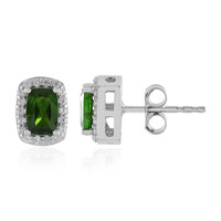 Boucles d'oreilles en argent et Diopside de Russie