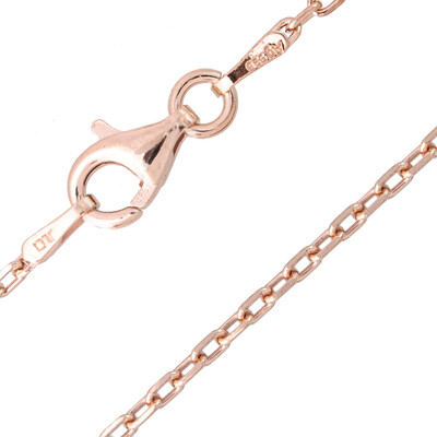 Chaîne mailles forçat – 50 cm – argent plaqué or rose
