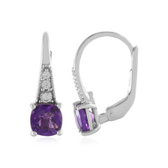 Boucles d'oreilles en argent et Améthyste
