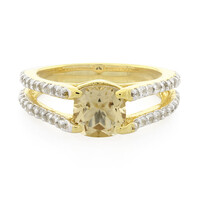 Bague en argent et Quartz champagne