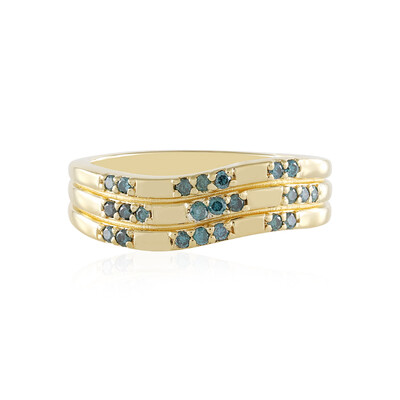 Bague en argent et Diamant bleu I2