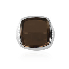 Bague pour homme en argent et Quartz fumé