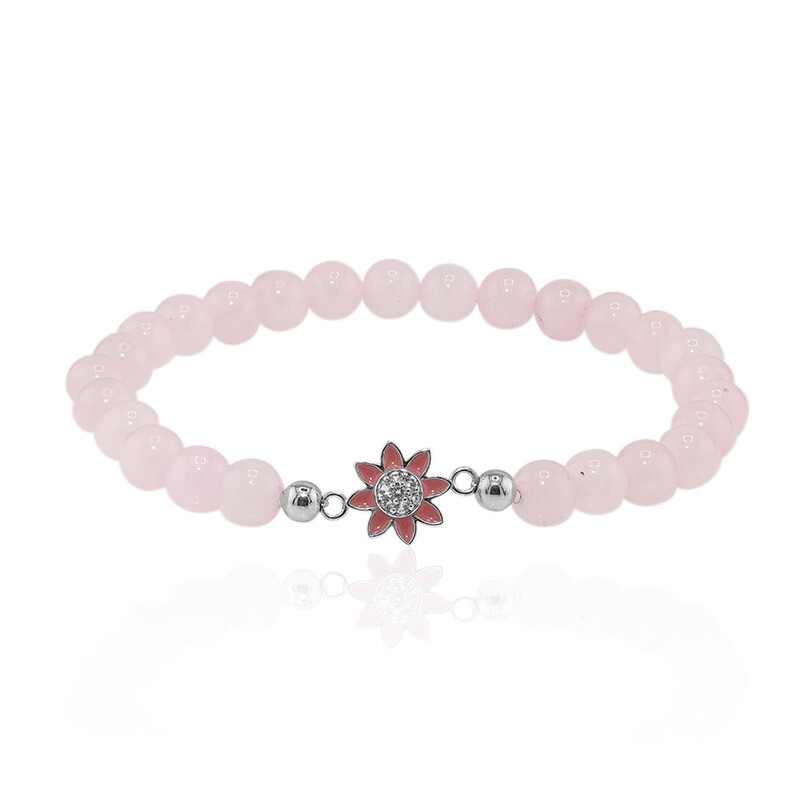 Bracelet fait main en quartz rose : bijoux en argent sterling 925 avec pierres précieuses - Canada