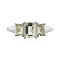 Bague en argent et Améthyste verte