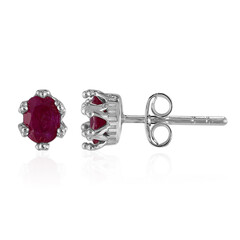 Boucles d'oreilles en argent et Rubis du Kenya