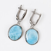 Boucles d'oreilles en argent et Larimar