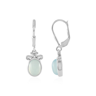 Boucles d'oreilles en argent et Calcédoine bleue