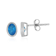Boucles d'oreilles en argent et Apatite bleu néon