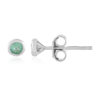 Boucles d'oreilles en argent et Emeraude de Colombie