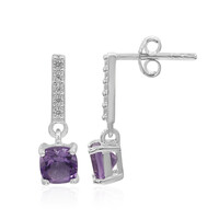 Boucles d'oreilles en argent et Améthyste