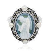 Bague en argent et Agate verte