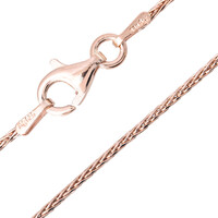 Chaîne mailles tressées – 45 cm – argent plaqué or rose