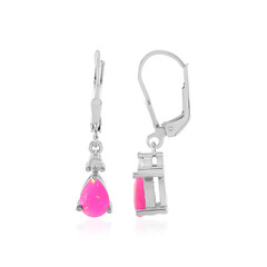 Boucles d'oreilles en argent et Opale rose d'Éthiopie