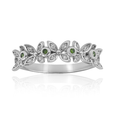Bague en argent et Diamant vert