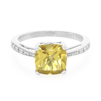 Bague en argent et Quartz champagne
