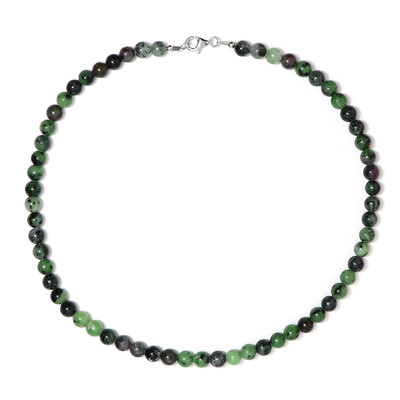 Collier en argent et Rubis Zoïsite