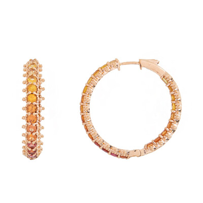 Boucles d'oreilles en argent et Saphir orange (Dallas Prince Designs)