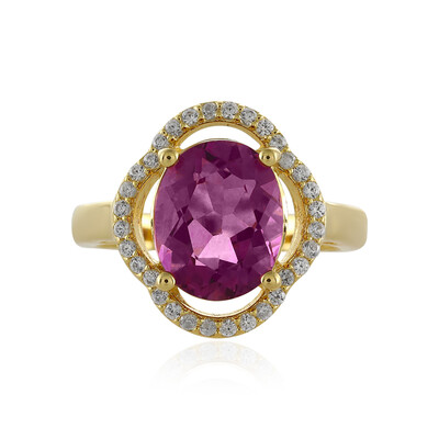 Bague en argent et Fluorite rose du Mexique