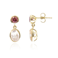 Boucles d'oreilles en or et Quartz rose (CUSTODANA)