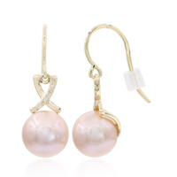 Boucles d'oreilles en or et Perle Ming rose royal (TPC)