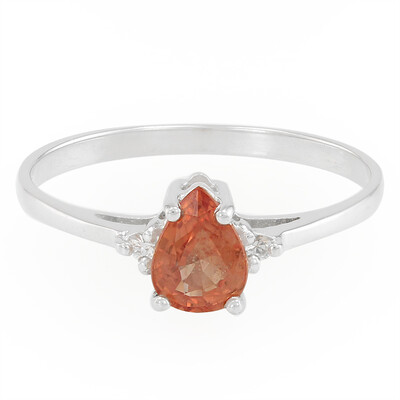 Bague en argent et Rubis rouge du soir