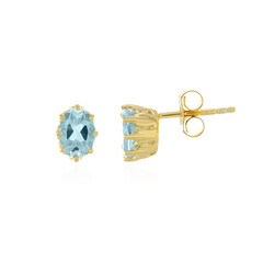 Boucles d'oreilles en argent et Topaze bleu ciel