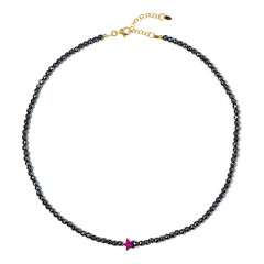 Collier en argent et Hématite pourpre