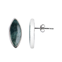 Boucles d'oreilles en argent et Jaspe ocelot