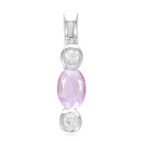 Pendentif en argent et Saphir rose de Ceylan