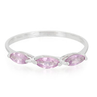Bague en argent et Saphir pourpre de Ceylan non chauffé